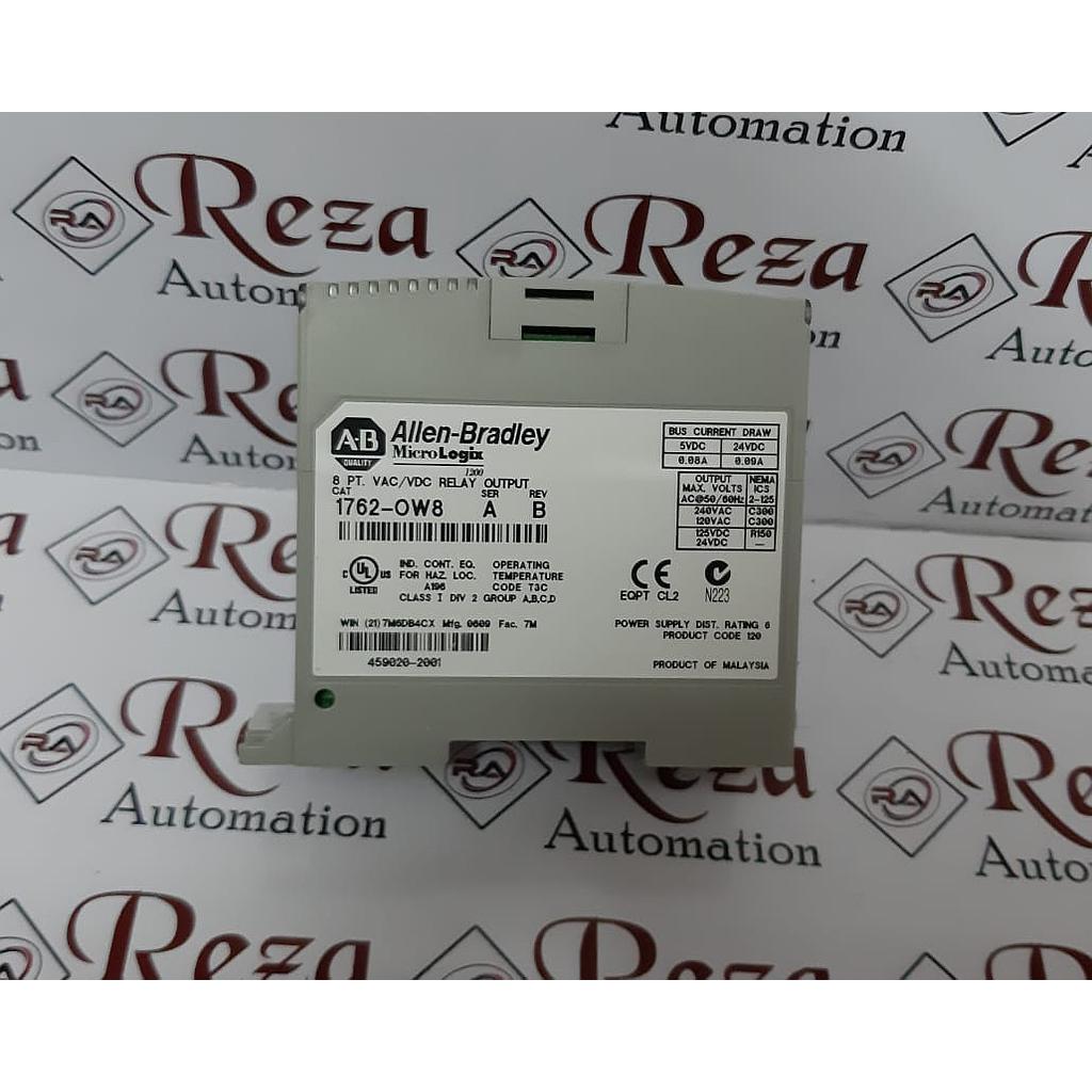 ALLEN BRADLEY 1762-OW8 MICROLOGIX 8 RELAY OUTPUT VAC/VDC